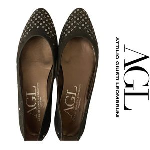 🩸🩸SOLD🩸🩸AGL Black Studded Ballet Flat Sz 8 1/2